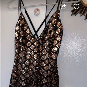 Rose gold sequin dress